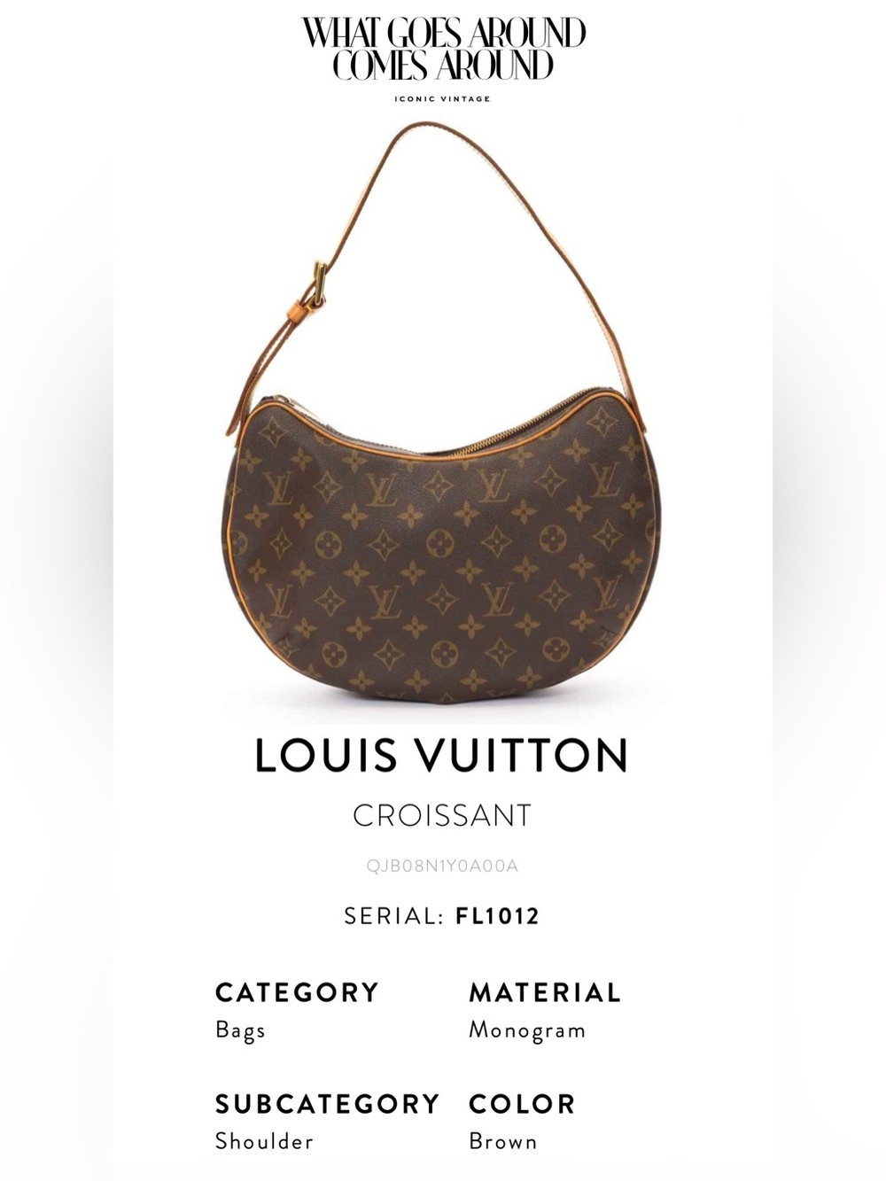 Louis Vuitton Monogram Croissant Shoulder Bag | MM